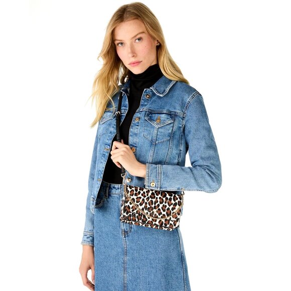 New Kate Spade Madison Spotted Leopard Willow Small Flap Crossbody Cream Multi - Picture 4 of 4